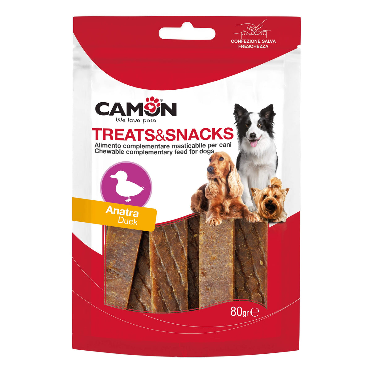 Soft duck strips 80g 14pz - Scodinzolando