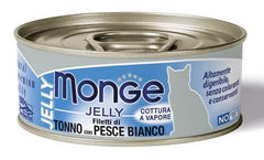 Monge Natural Quality Gatto Monge Jelly Filetti di Tonno/Pesce Bianco 80 g