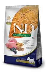 N&d ancestral cereals canine lamb & blueberry adult mini 2,5 kg