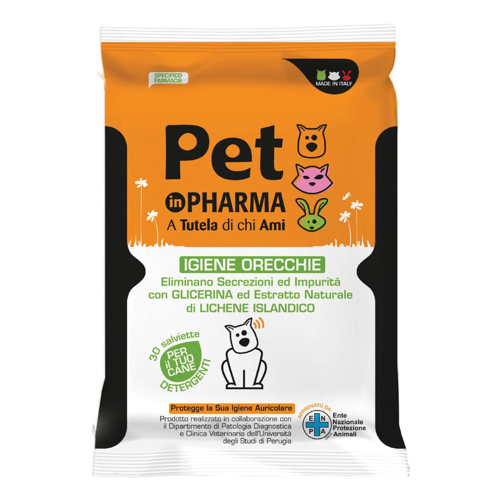 Pet in pharma salviettine orecchie cane 30 pezzi - Scodinzolando