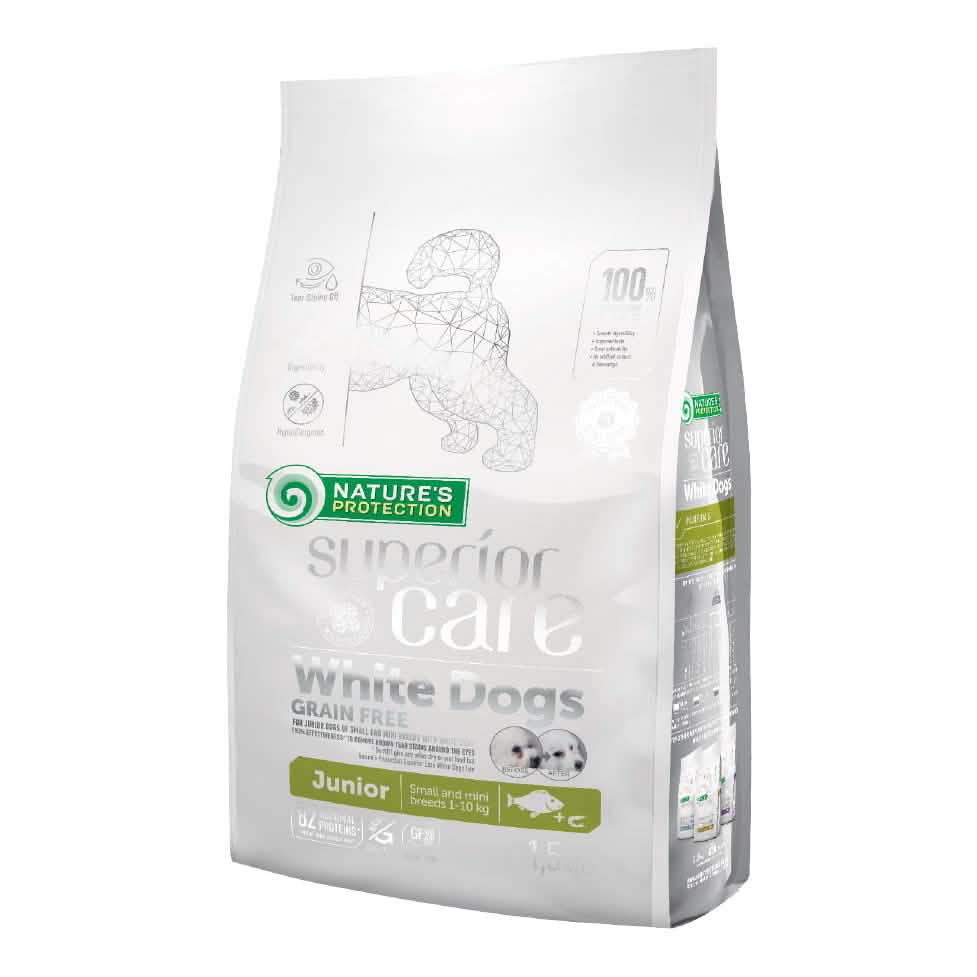 Nature's protection superior care dog white grain free white fish junior small breed 1,5 kg