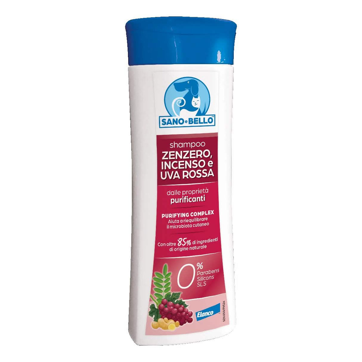 Sano e bello shampoo zenzero incenso e uva rossa 250 ml