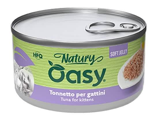 Oasy wet cat natury soft jelly tonnetto per gattini lattina 85 g