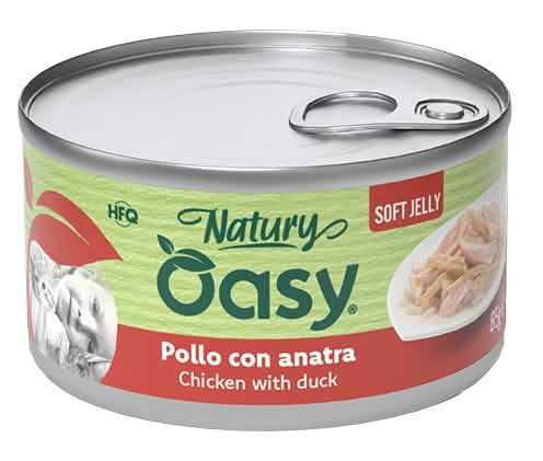 Oasy wet cat natury soft jelly pollo con anatra lattina 150 g