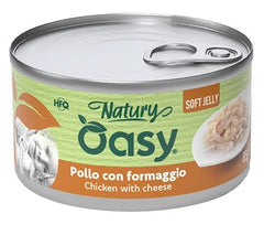 Oasy wet cat natury soft jelly pollo con formaggio lattina 150 g