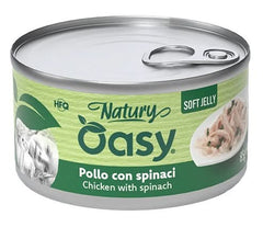 Oasy wet cat natury soft jelly pollo con spinaci lattina 150 g