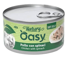 Oasy wet cat natury soft jelly pollo con spinaci lattina 150 g