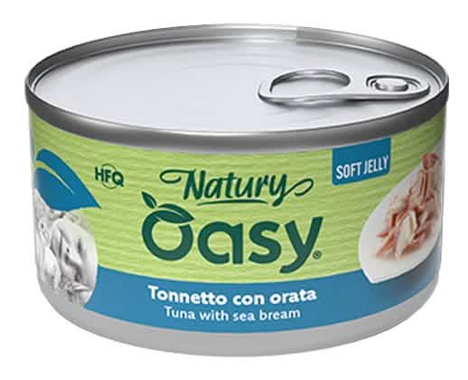 Oasy wet cat natury soft jelly tonnetto con orata lattina 150 g