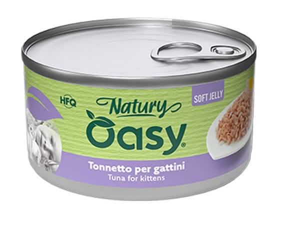 Oasy wet cat natury soft jelly tonnetto per gattini lattina 150 g