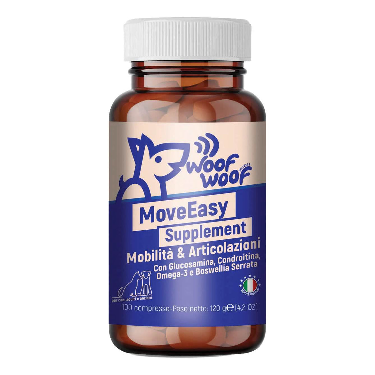 Woof woof wellness moveease supplement articolazioni cani 100 compresse