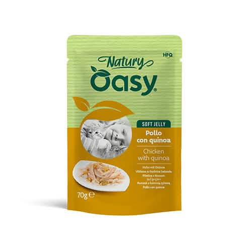 Oasy wet cat natury soft jelly pollo con quinoa busta 70 g