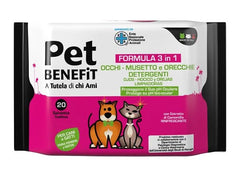 Pet benefit salviette occhi/musetto/orecchie 20 pezzi