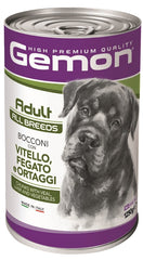Gemon dog adult all breeds bocconi vitello-fegato-ortaggi 1250 g