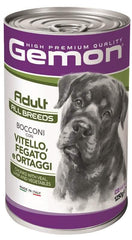 Gemon dog adult all breeds bocconi vitello-fegato-ortaggi 1250 g