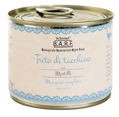 Barf gatto trito di tacchino con mirtilli 200 g
