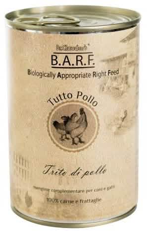 Barf mangime complementare per cani e gatti tutto pollo trito di pollo 400 g