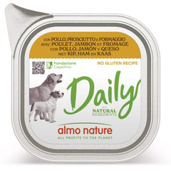 Daily menu dog pollo prosciutto formaggio 100 g