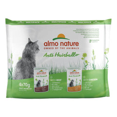 Pfc daily functional cat 70 multimulti pack anti-hairball con manzo e anti-hairball con pollo 6 x 11 g