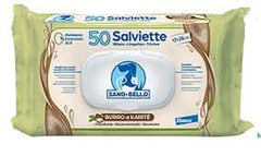 Sano e belle salviettine detergenti burro di karite' maxi 50 pezzi