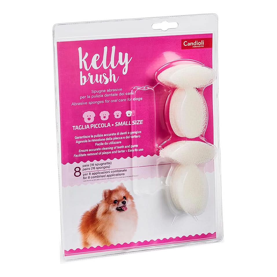 Kelly brush spugnetta abrasiva per cani di taglia piccola 16 pezzi - Scodinzolando