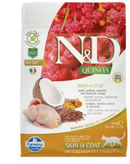 N&D Quinoa Feline Skin & Coat Quaglia, Quinoa, Cocco e Curcuma Adult 300 g