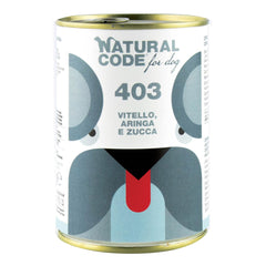 Natural code 403 for dog vitello aringa e zucca