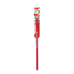 Collare con strass pelle rosso 12 x 380 mm