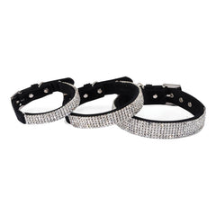 Collare di velluto con strass nero 25 x 520 mm