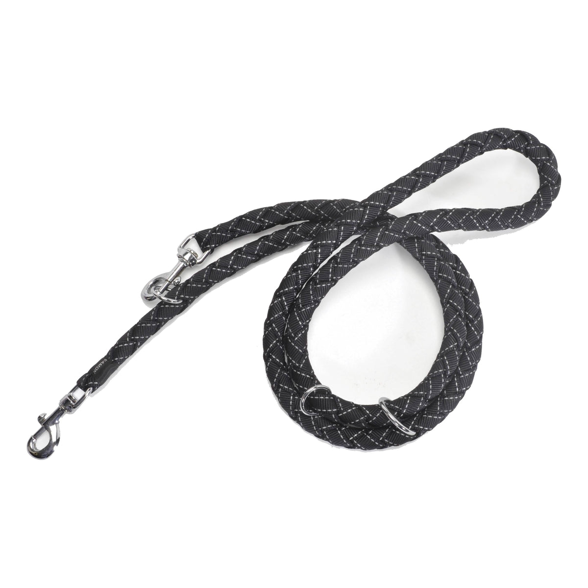 Guinzaglio per addestramento reflex nero 15 x 1950 mm