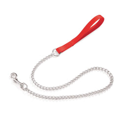 Guinzaglio in nylon con catena rosso 2 x 800 mm