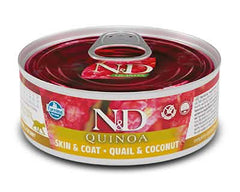 N&d cat quinoa skin & coat quail & coconut 80 g