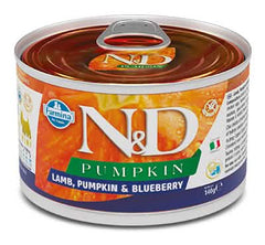 N&d dog lamb & pumpkin & blueberry mini 140 g