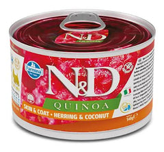 N&d dog quinoa skin & coat herring coconut 140 g