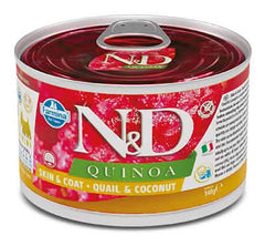 N&d dog quinoa skin & coat quail & coconut 140 g