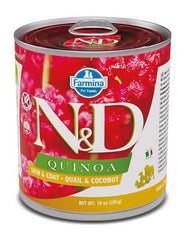 N&d dog quinoa skin & coat quail & coconut 285 g