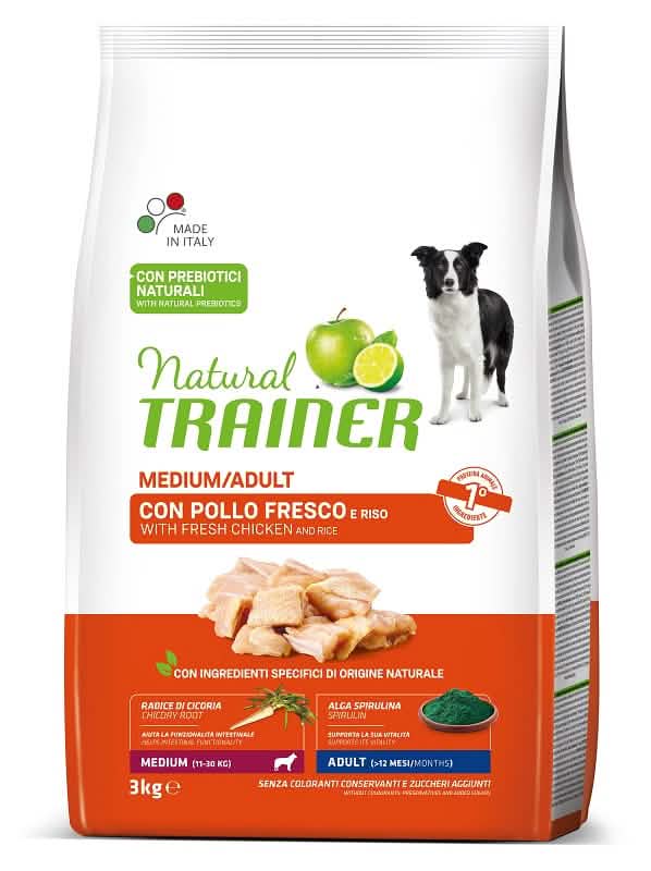 Natural trainer dog medium adult pollo fresco 3 kg