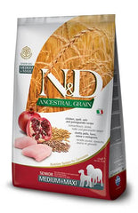 N&d dog ancestral chicken&pomegranate senior medium maxi 2,5 kg