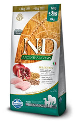 N&d dog ancestral selection chicken pomegranate medium max 15 kg