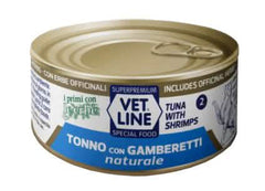 Vet line per gatto tonno naturale+gamberetti 70 g