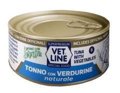 Vet line per gatto tonno naturale+verdurine 70 g