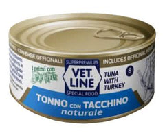 Vet line per gatto tonno naturale+tacchino 70 g