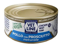 Vet line per gatto pollo naturale+prosciutto 70 g