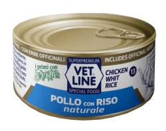 Vet line per gatto pollo naturale+riso 70 g