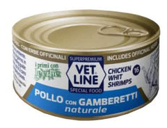 Vet line per gatto pollo naturale+gamberetti 70 g