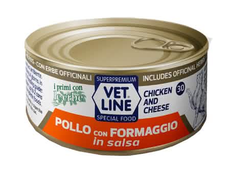 Vet line gatto pollo/formaggio salsa 70 g