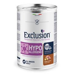 Exclusion monoprotein veterinary diet formula hypoallergenic rabbit and potato all breeds 400 g