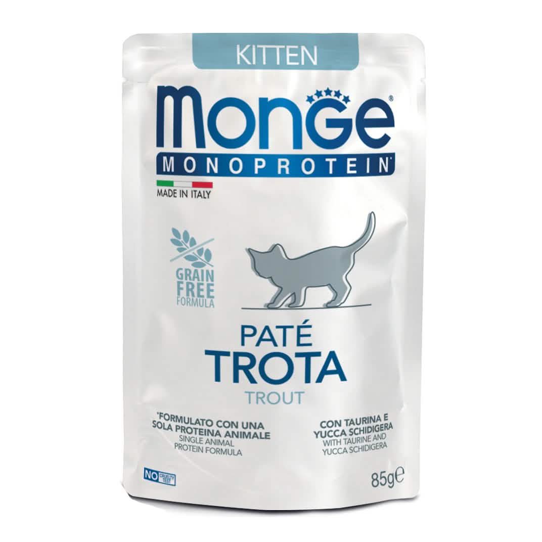 Monge busta monoporzione cat kitten pate trota 85 g
