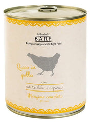 Barf cane trito di pollo con patate dolci e asparagi 800 g
