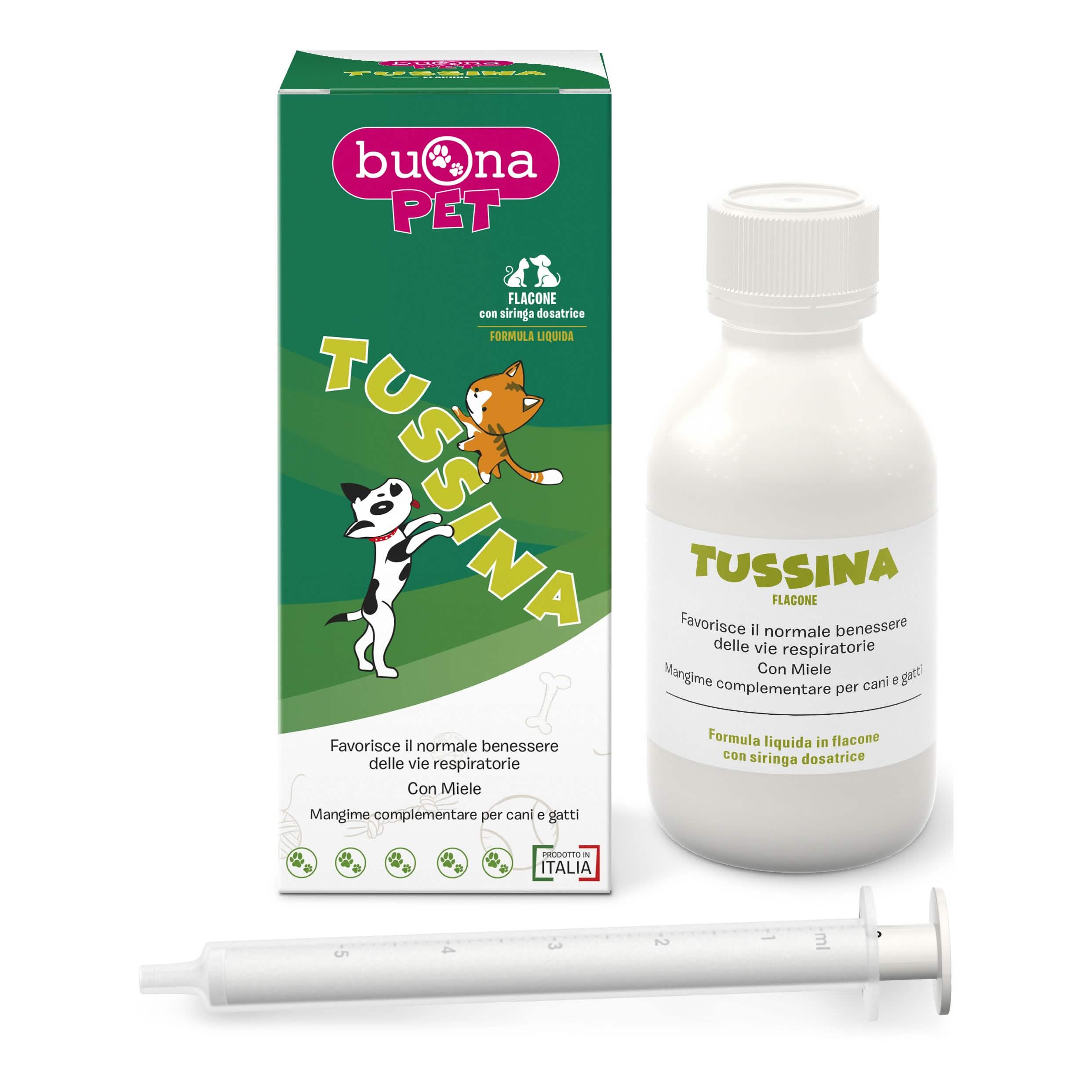 Tussina flacone cani e gatti con siringa dosatrice 100 g buonapet - Scodinzolando