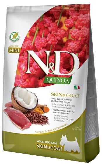 N&D Quinoa Dog Skin&Coat Anatra Cocco e Curcuma Adult Mini 800 g